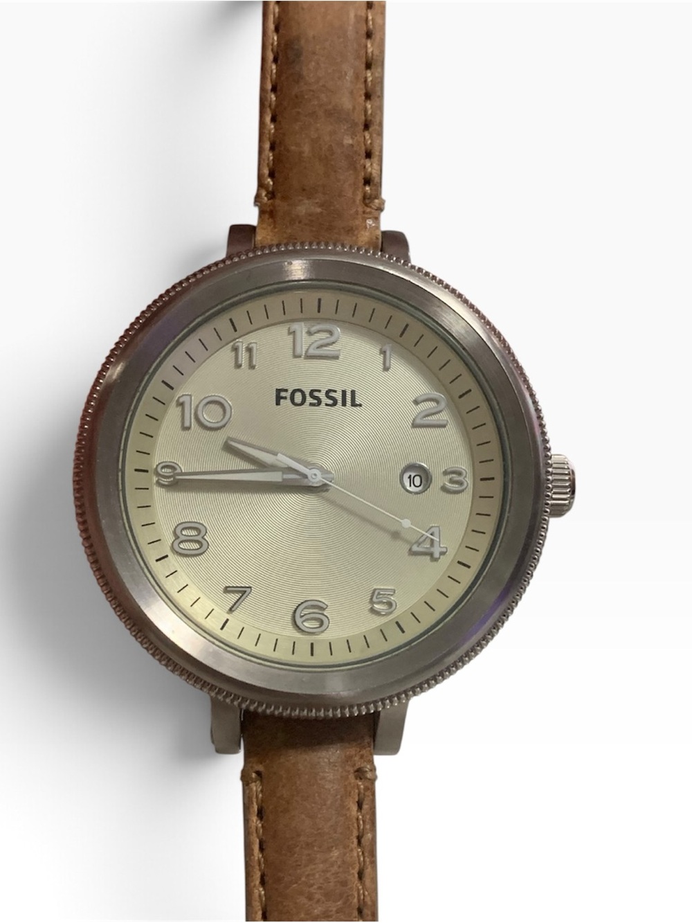 Fossil Bridgette Women Watch Stainless w/Date Brown Leather New Battery